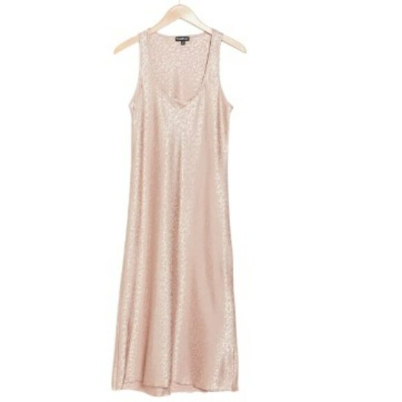 NWT Bebe Animal Print Mauve Pink Slip Dress Sleeveless Silky Feel in Size Large - Picture 4 of 7
